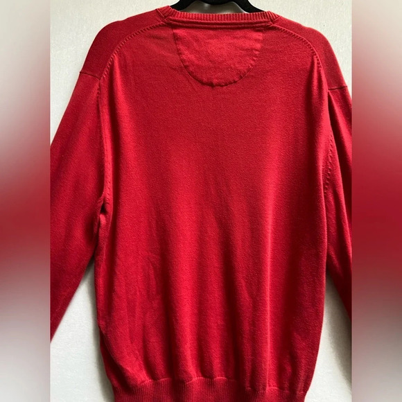 Brax Pima  cotton v neck red v neck sweater Sz M - Picture 4 of 12